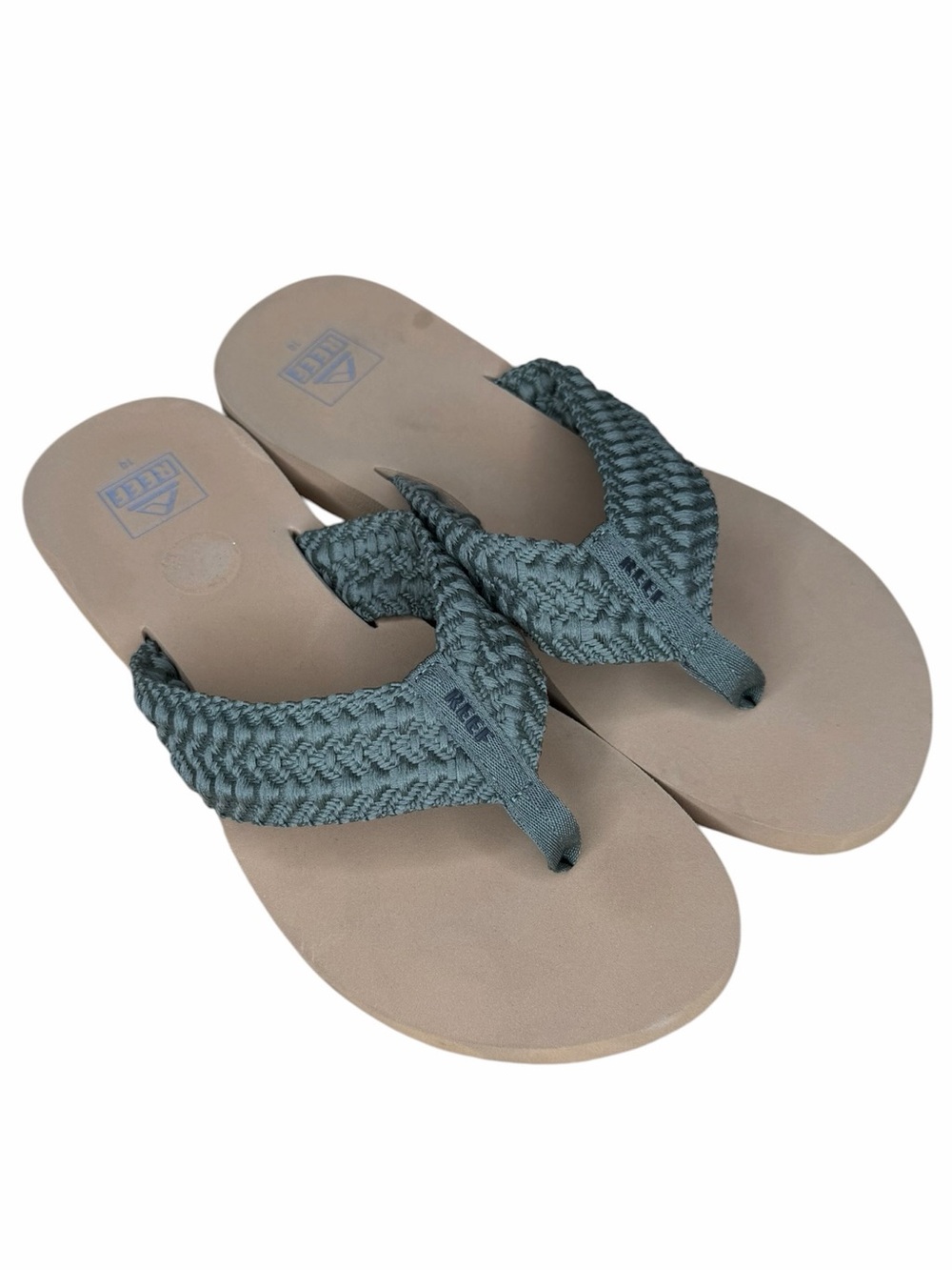 REEF Spring Woven Women’s 10 Olive Green Comfort Flip Flop Sandals NWOT